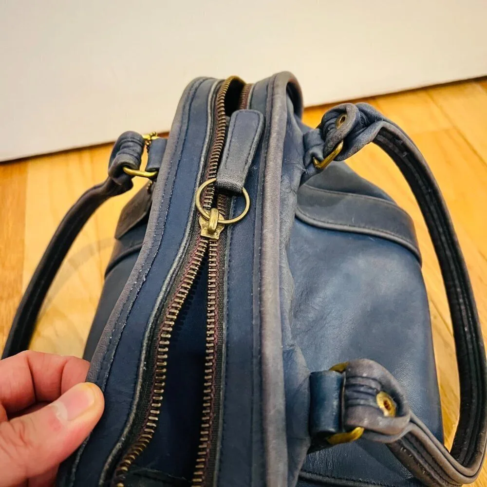 Vintage Coach 80’s Made in the USA Soft Navy Leather Satchel Doctor Bag